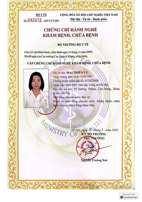 Chứng chỉ hành nghề